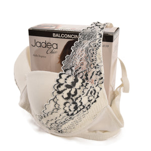 Reggiseno balconcino Jadea con ferretto in cotone con pizzo 4559