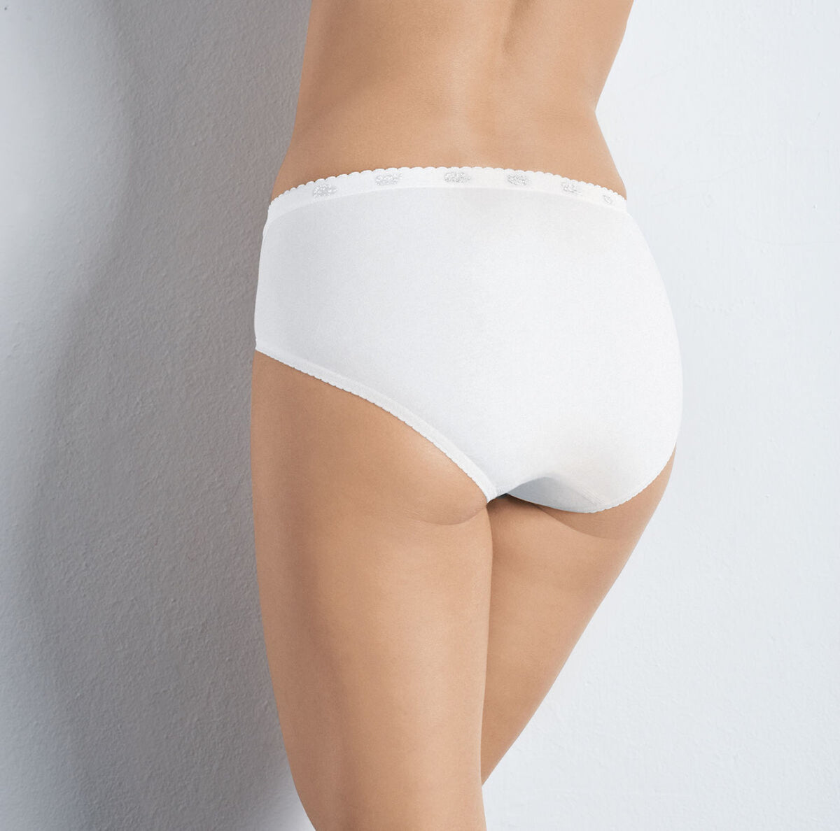 Slip donna sloggi chic midi cotone e pizzo 2 pezzi