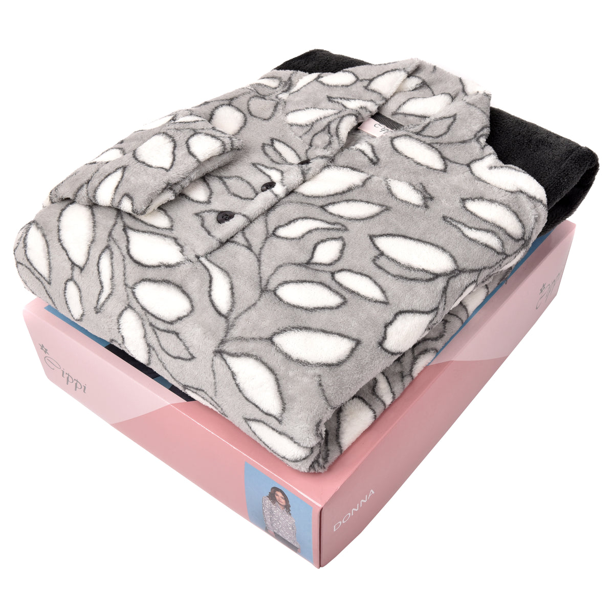 Pigiama coral collo alto caldissimo invernale grigio Cippi 2261