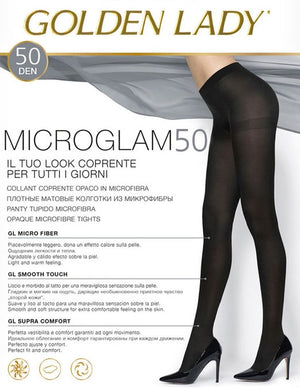 Collant Golden Lady microglam 50 den in microfibra 5 paia