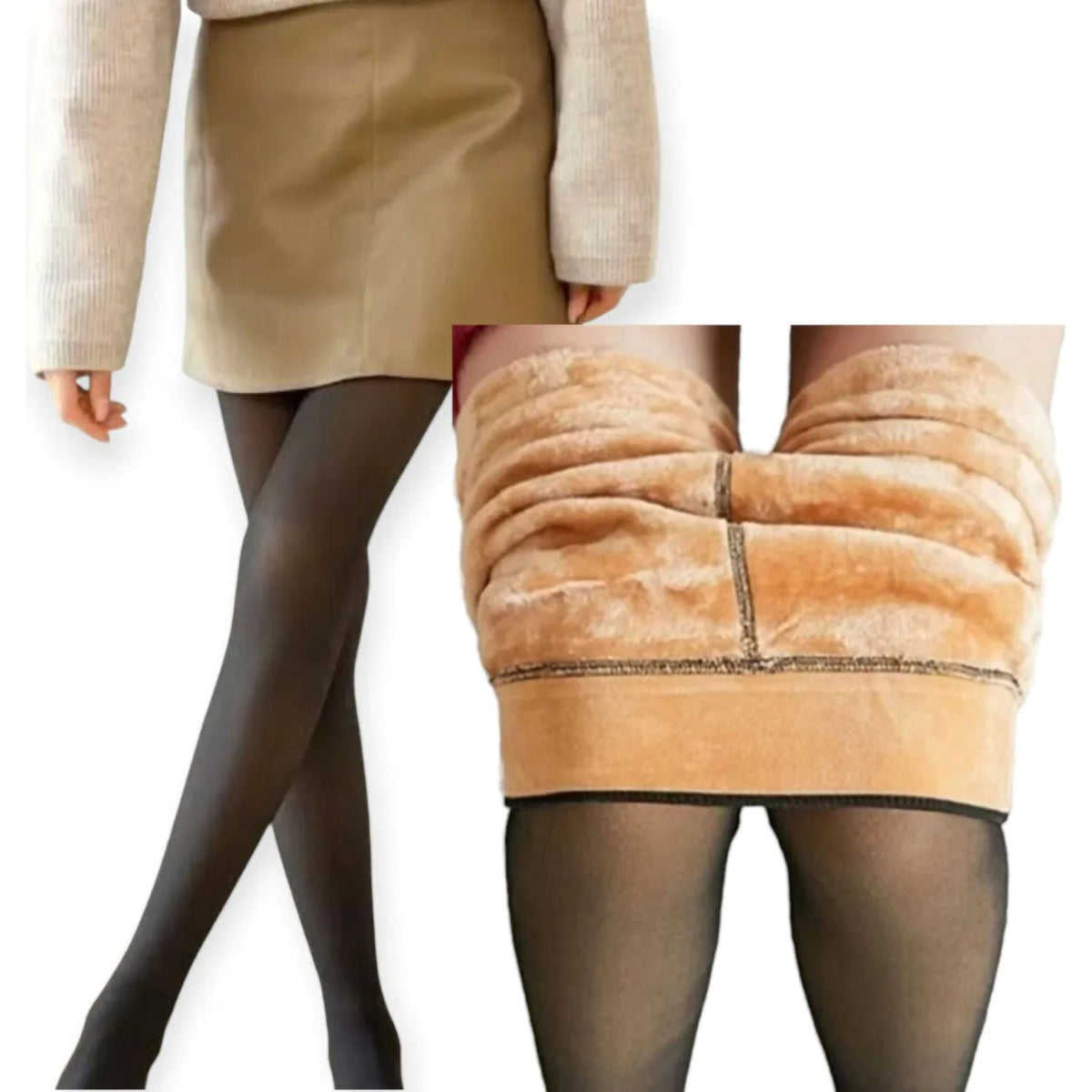 Collant termico interno felpato esterno effetto velato effetto caldi Meritex