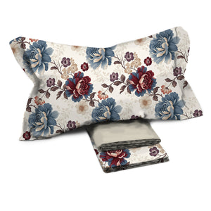Completo letto floreale percalle di cotone Enrico Coveri lila