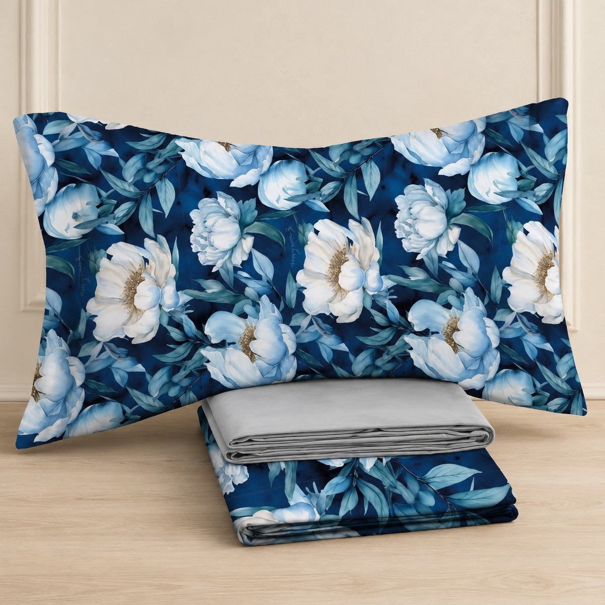 Completo letto fantasia floreale percalle di cotone Enrico Coveri lunan