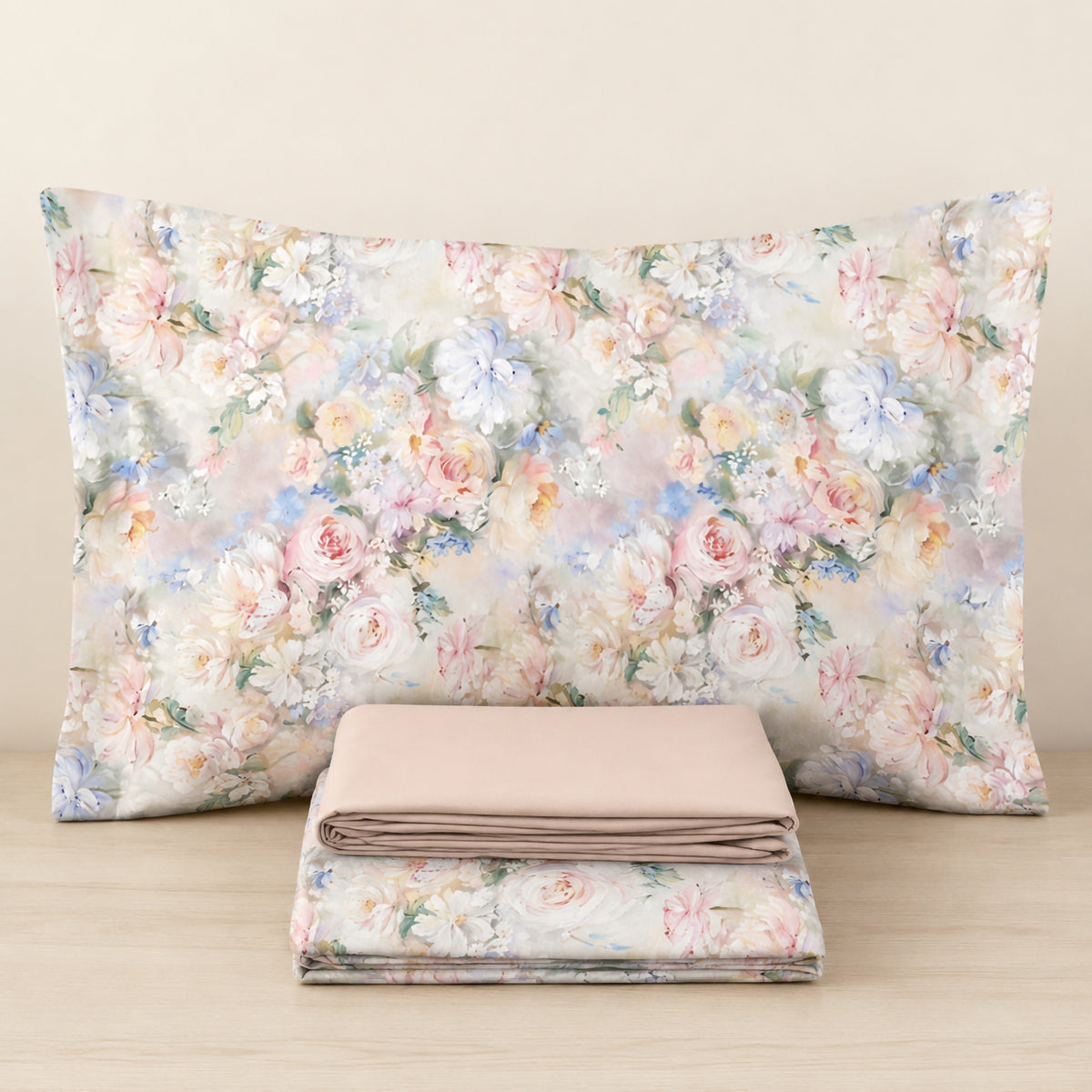Completo letto fantasia floreale percalle di cotone Enrico Coveri tida