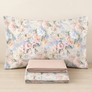 Completo letto fantasia floreale percalle di cotone Enrico Coveri tida