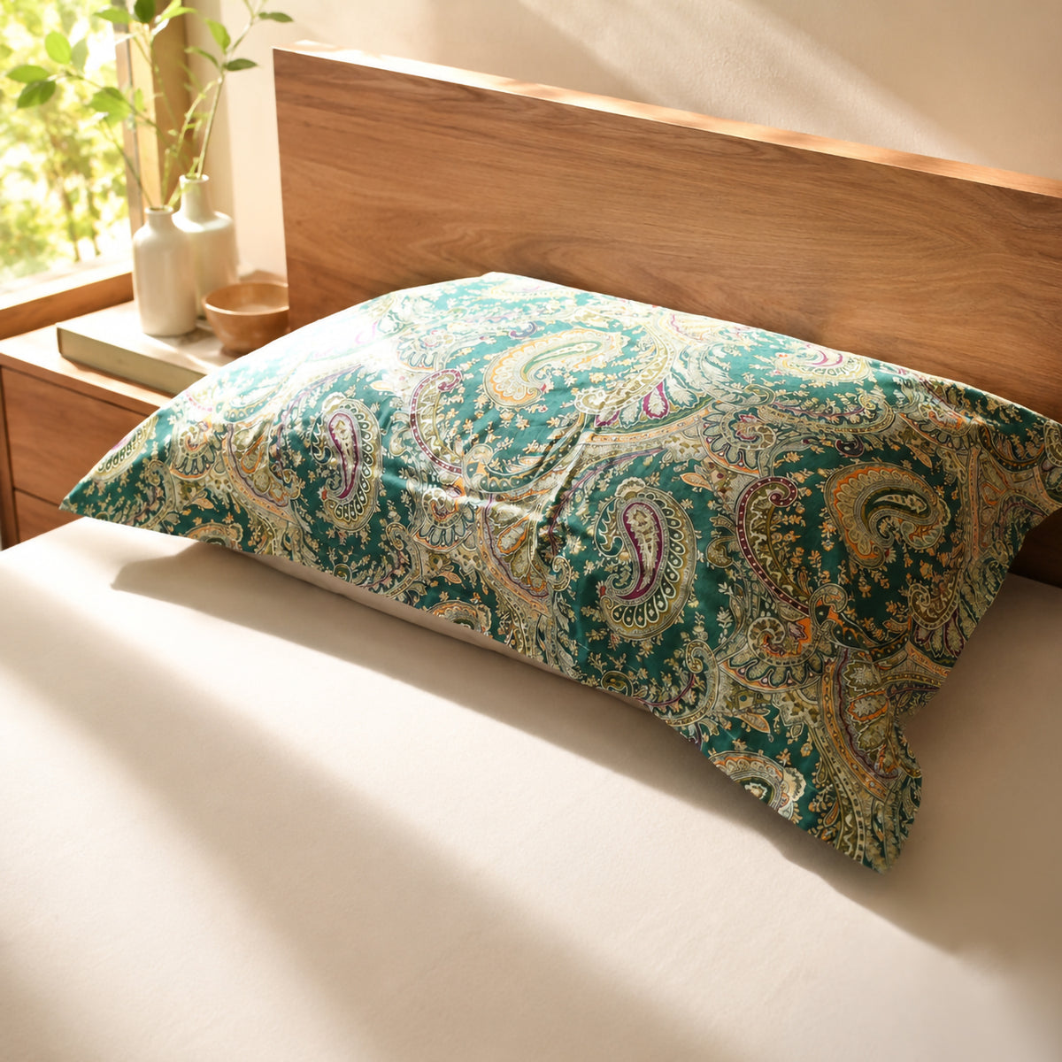 Completo letto motivo paisley percalle di cotone Enrico Coveri vinia