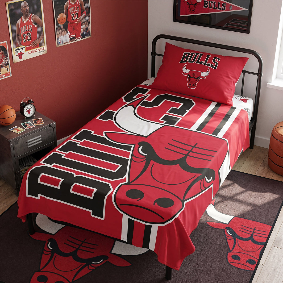Completo letto 100% cotone Chicago Bulls ufficiale