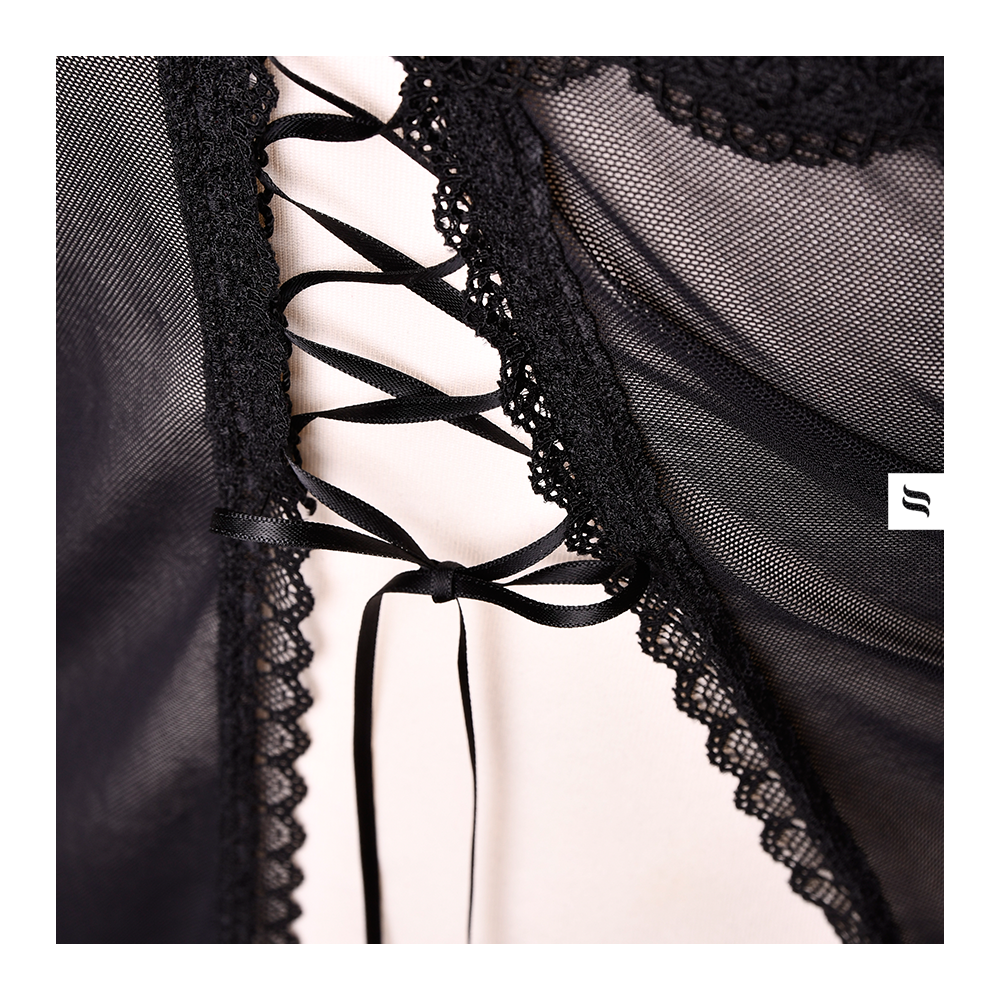 Corsetto con ferretto e reggicalze + brasiliana Contica Obsessive