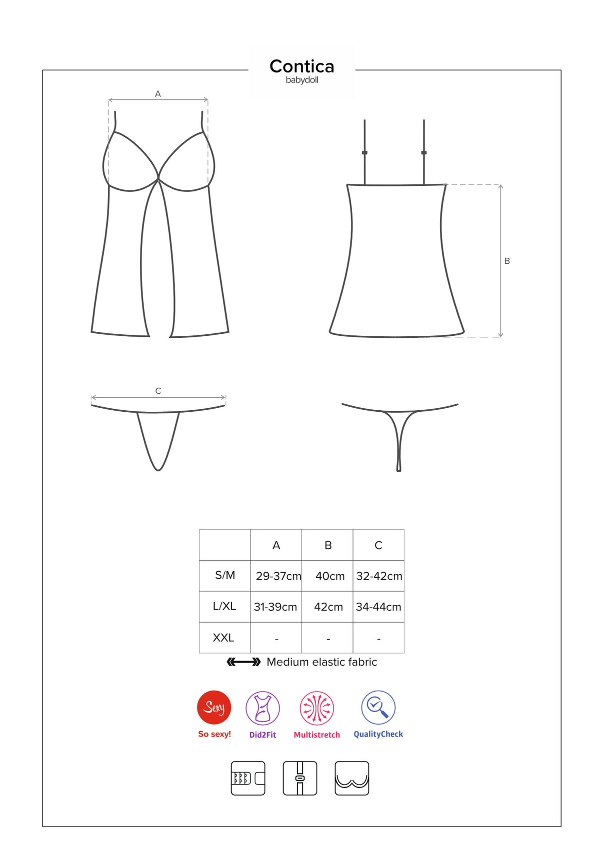 Sexy Obsessive Contica babydoll + perizoma 2 pz.