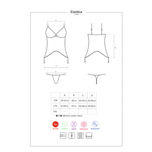Corsetto con ferretto e reggicalze + brasiliana Contica Obsessive