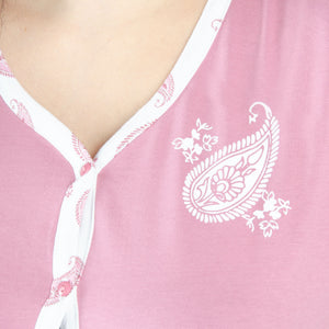 Pigiama donna aperto a giacca caldo cotone Cotonella DDC59 malva