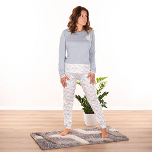 Pigiama donna interlock Cotonella DDC60 celeste