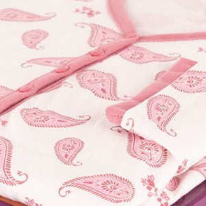 Pigiama donna scollo profondo Cotonella caldo cotone DDC58 malva