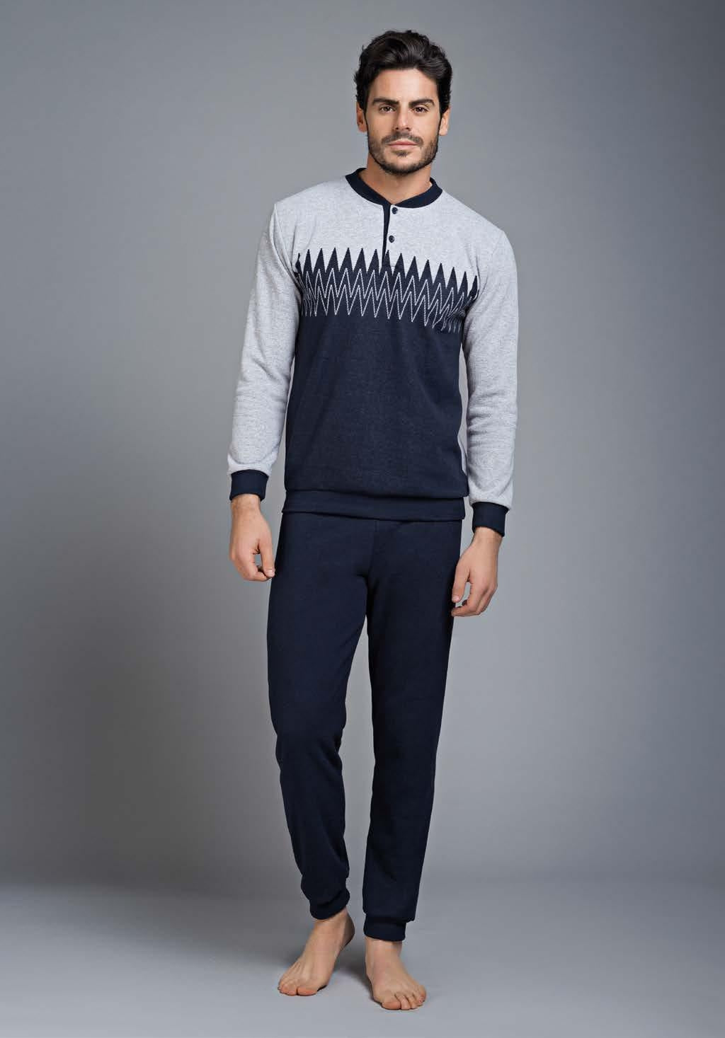 Pigiama uomo invernale Enrico Coveri ep5057 punto milano blu