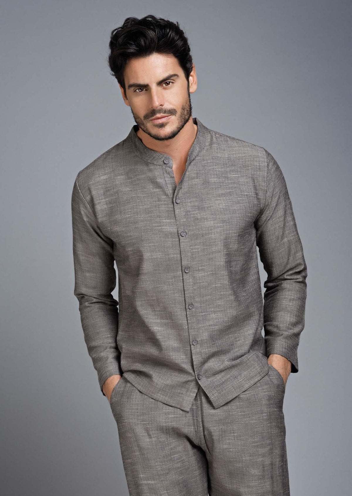 Pigiama uomo classico Enrico Coveri ep6066 grigio flanella