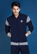 Pigiama uomo invernale stile tuta Enrico Coveri ep7018 blu pile