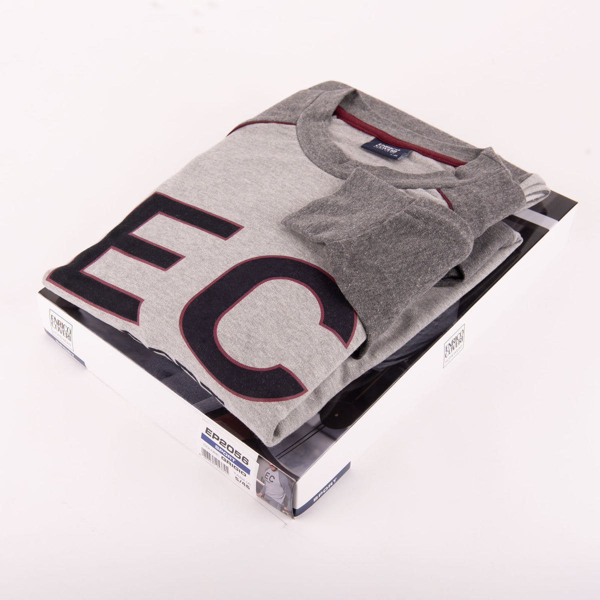 Pigiama uomo invernale Enrico Coveri EP2056 grigio caldo cotone
