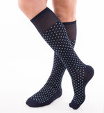 Calze moda uomo lunghe Enrico Coveri summer in cotone blu pois acquamarina
