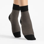 Calzino donna lavorato corto beige Fiore Croquet 40 den