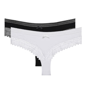 Slip short donna Dim D042K cotone e pizzo 2 pz