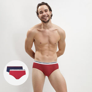 Slip uomo Dim D09BB cotone elasticizzato rosso+blu 2 pz