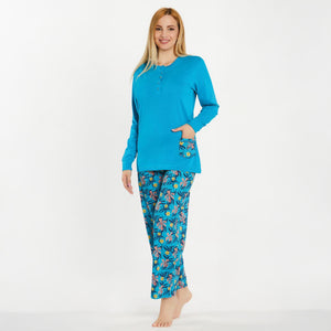 Pigiama Donna floreale 100% Cotone Nazareno Gabrielli D3036