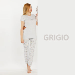 Pigiama Donna in cotone scollo serafino Nazareno Gabrielli D3040