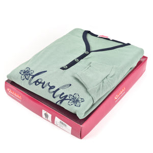 Pigiama donna Ambro caldo cotone D6005.22 salvia