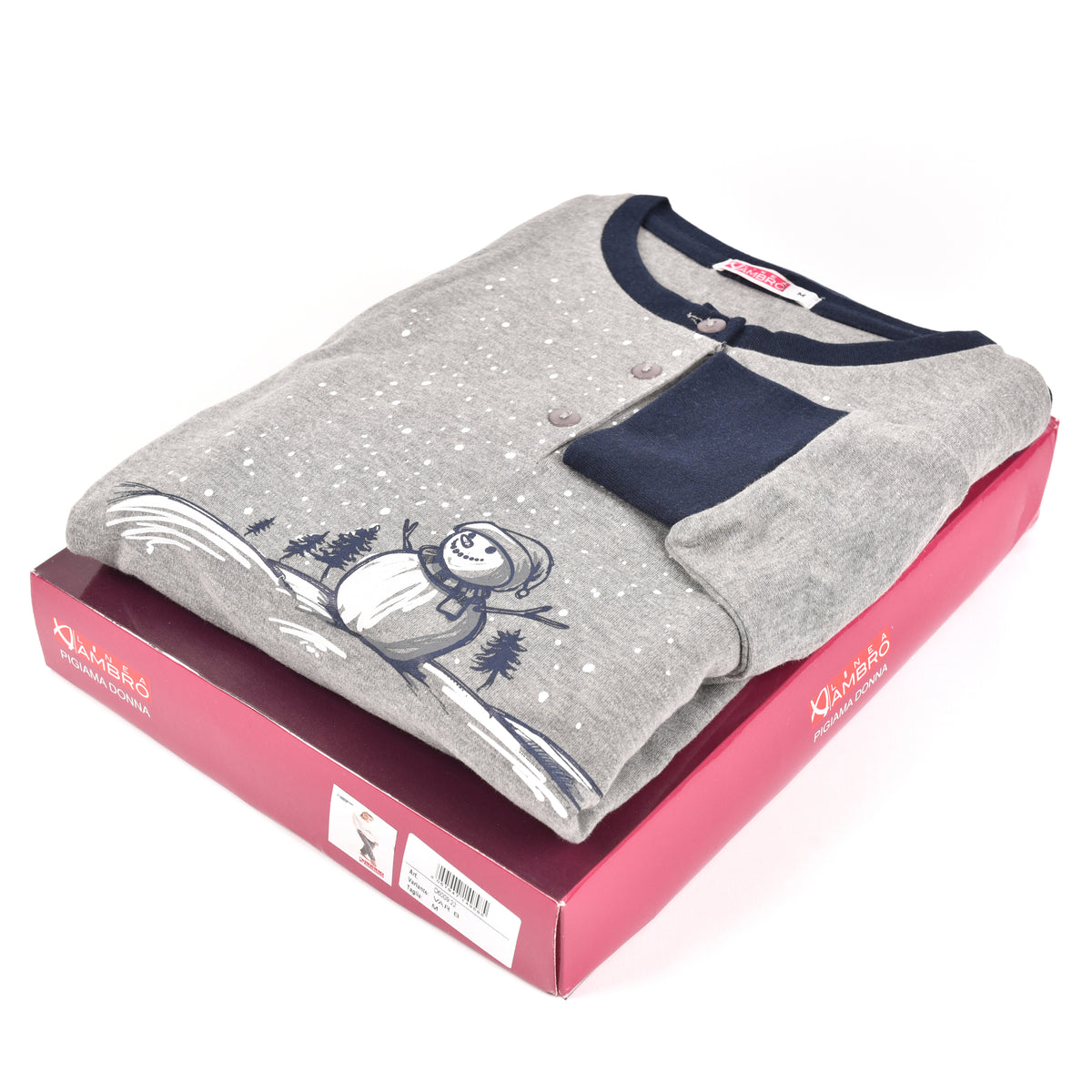 Pigiama donna Ambro caldo cotone D6009.22 grigio