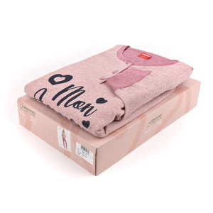 Pigiama donna Ambro cotone felpato rosa D6511.22