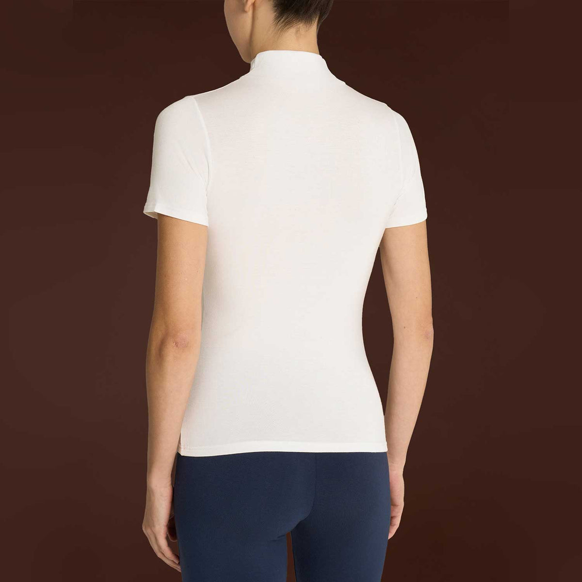 Maglia donna MC collo alto in ecoviscosa calda e morbida Ragno D794AY