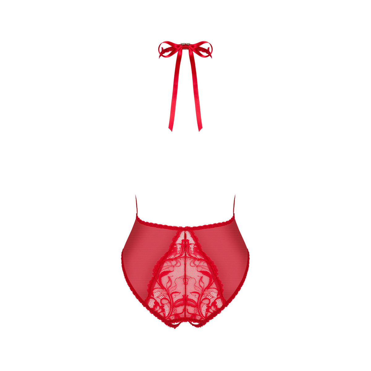 Body sexy in pizzo con cavallo aperto e choker Obsessive Dagmarie