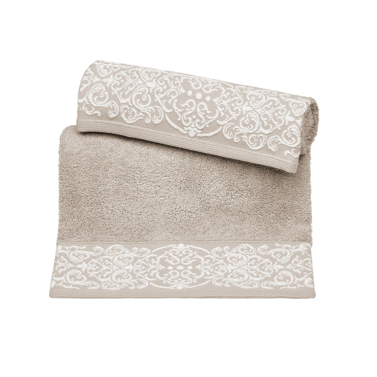 Vingi set asciugamani viso + ospite Damasco beige