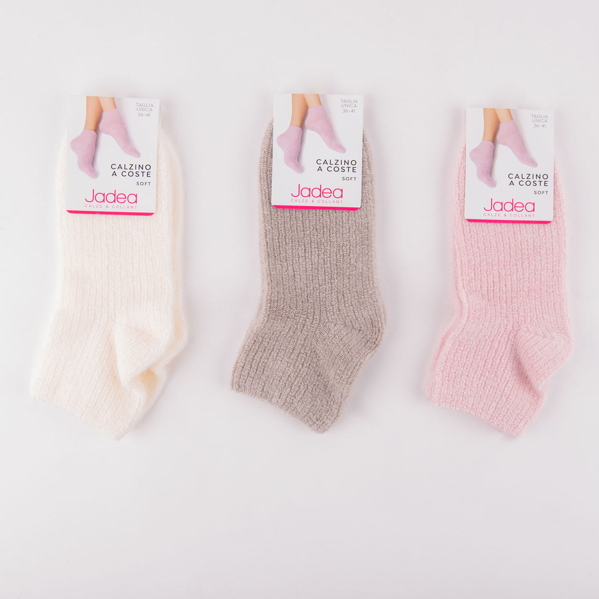 Jadea calze donna a coste soft morbide e calde 3 paia JB905