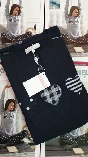 Pigiama donna Cotonella DDA01 punto milano cuori