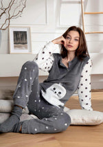 Pigiama donna Cotonella DDA14 caldo pile coral foca