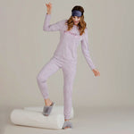Pigiama donna invernale caldo cotone luna lilla Cotonella DDD66