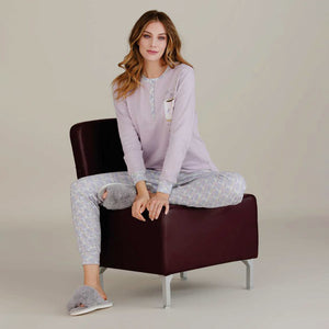 Pigiama donna caldo cotone Lilla Cotonella DDD71