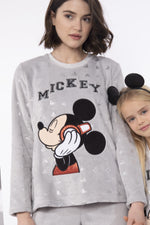 Pigiama donna invernale Disney 54366 in pile coral topolino