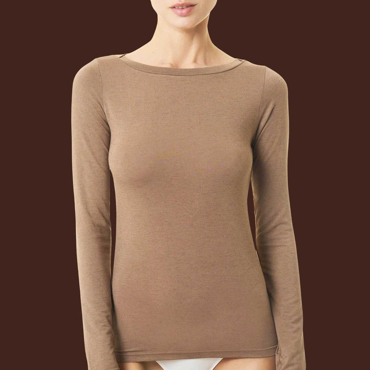 Maglia donna scollo a barca modal e cashmere Ragno DM03AB
