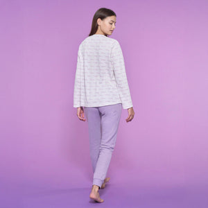 Pigiama Donna scollo a serafino in cotton eco pile RAGNO DO48N1
