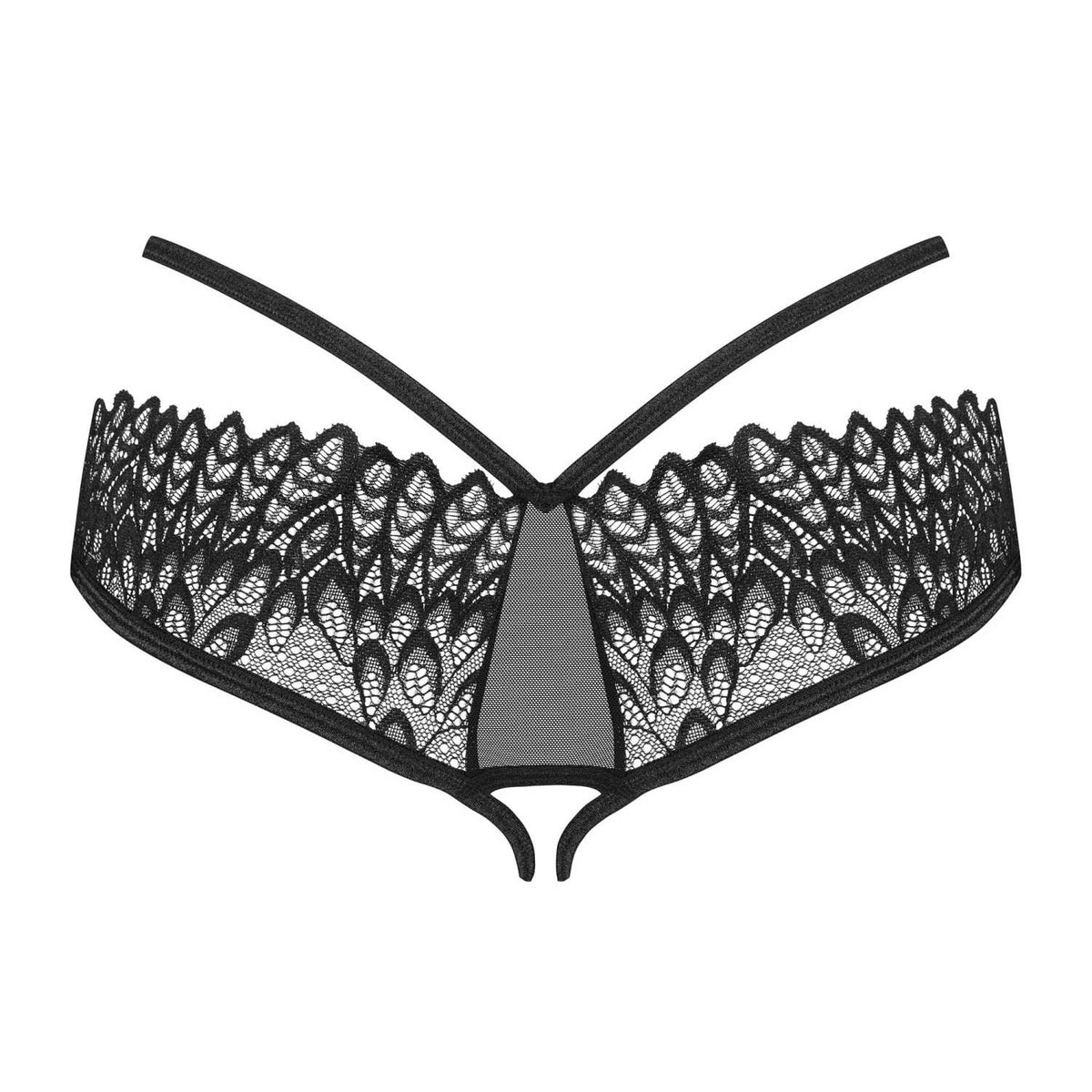 Slip sexy cavallo aperto con pizzo e laccetti Obsessive Donarella