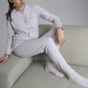Pigiama donna rouches caldo cotone Ragno DR66N1