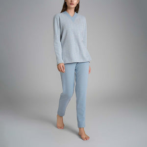 Pigiama donna spigato in cotton eco pile Ragno DR90N2