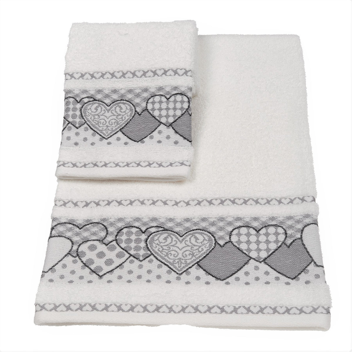 Vingi set asciugamani viso + ospite cotone Dream bianco