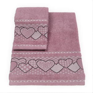 Vingi set asciugamani viso + ospite cotone Dream rosa antico