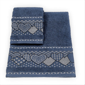 Vingi set asciugamani viso + ospite cotone Dream blu