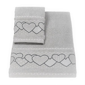 Vingi set asciugamani viso + ospite cotone Dream perla
