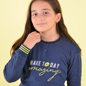 Pigiama bambina ragazza Lotto LP2062 caldo cotone denim