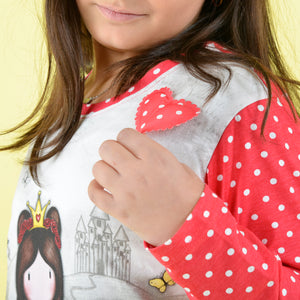 Pigiama bambina invernale Santoro Gorjuss 56619 caldo cotone pois